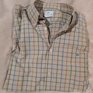Men's Beige Checkered Shirt